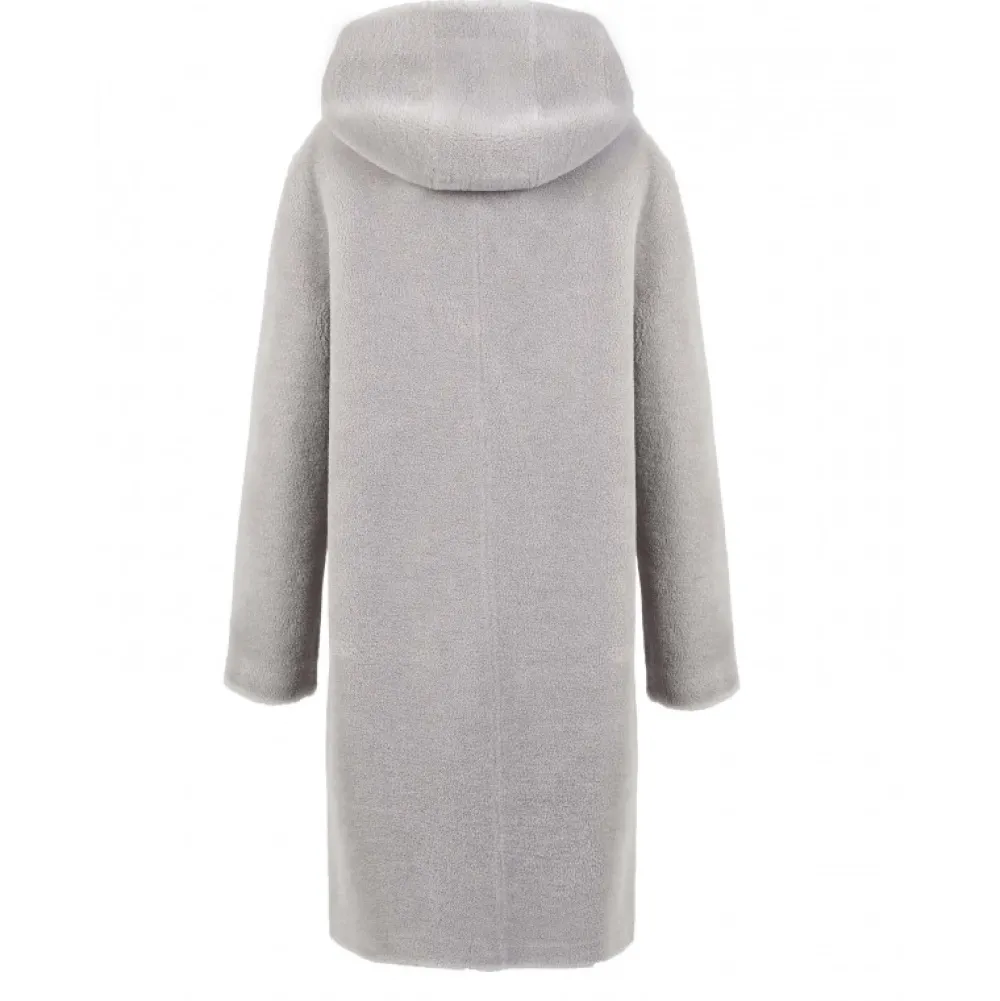 Angelique Gris - Manteau Reversible A Capuche Effet Peau Lainee^OAKWOOD Online