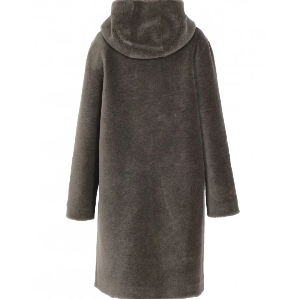 Angelique Kaki Fonce - Manteau Reversible A Capuche Effet Peau Lainee^OAKWOOD Flash Sale