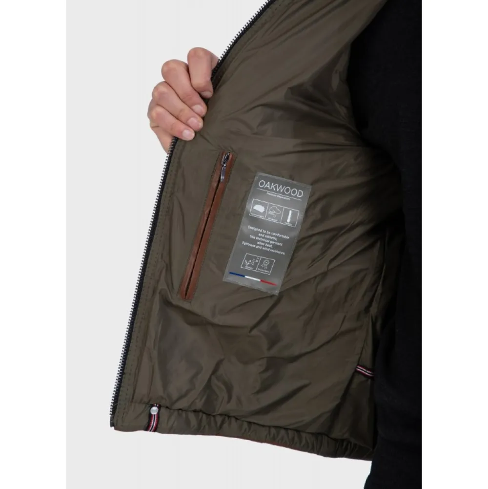 Aurelien Cognac - Doudoune En Cuir Veritable Bicolore A Capuche^OAKWOOD Clearance