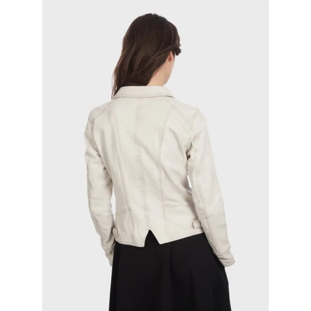 Camera Blanc - Blouson En Cuir Veritable Effet Lave^OAKWOOD Best