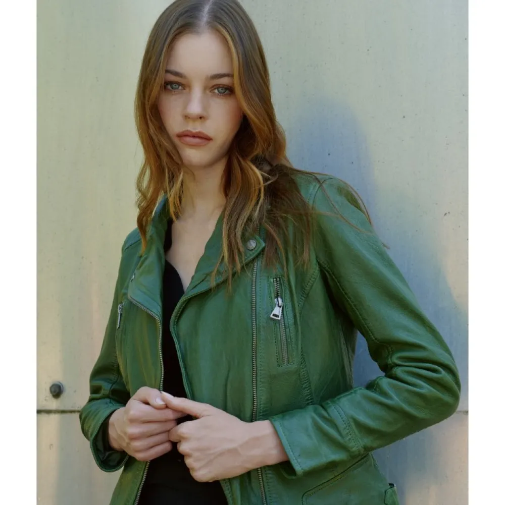 Camera Vert - Blouson En Cuir Veritable^OAKWOOD Discount
