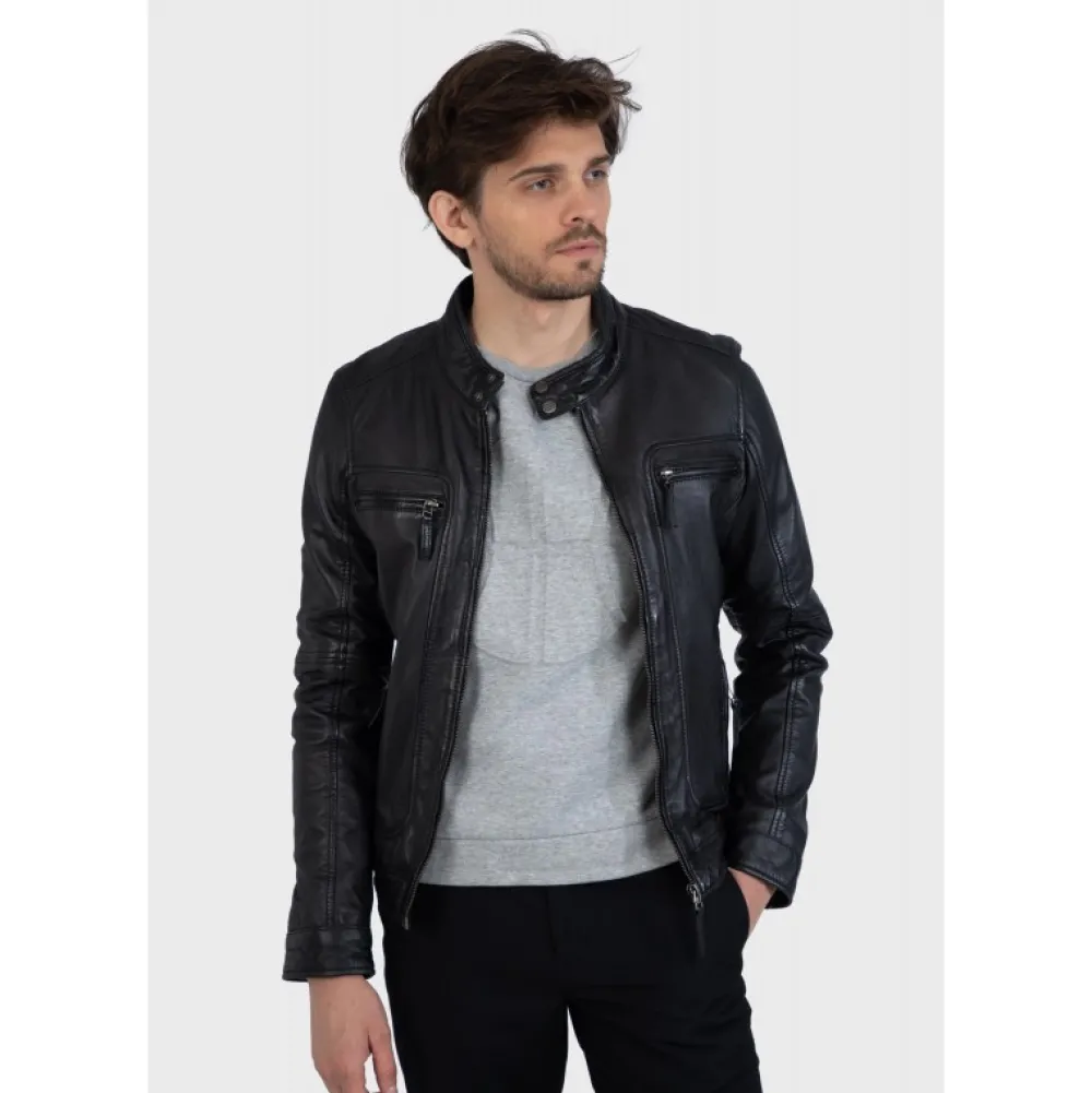 Casey Noir - Blouson En Cuir Veritable^OAKWOOD Store