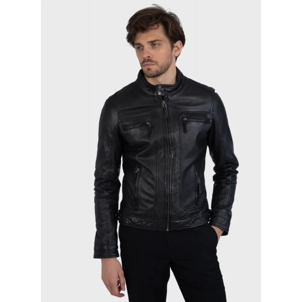 Casey Noir - Blouson En Cuir Veritable^OAKWOOD Store