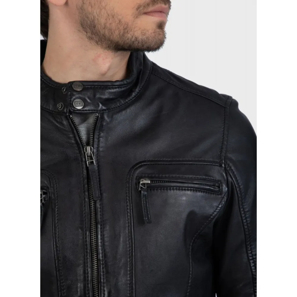 Casey Noir - Blouson En Cuir Veritable^OAKWOOD Store