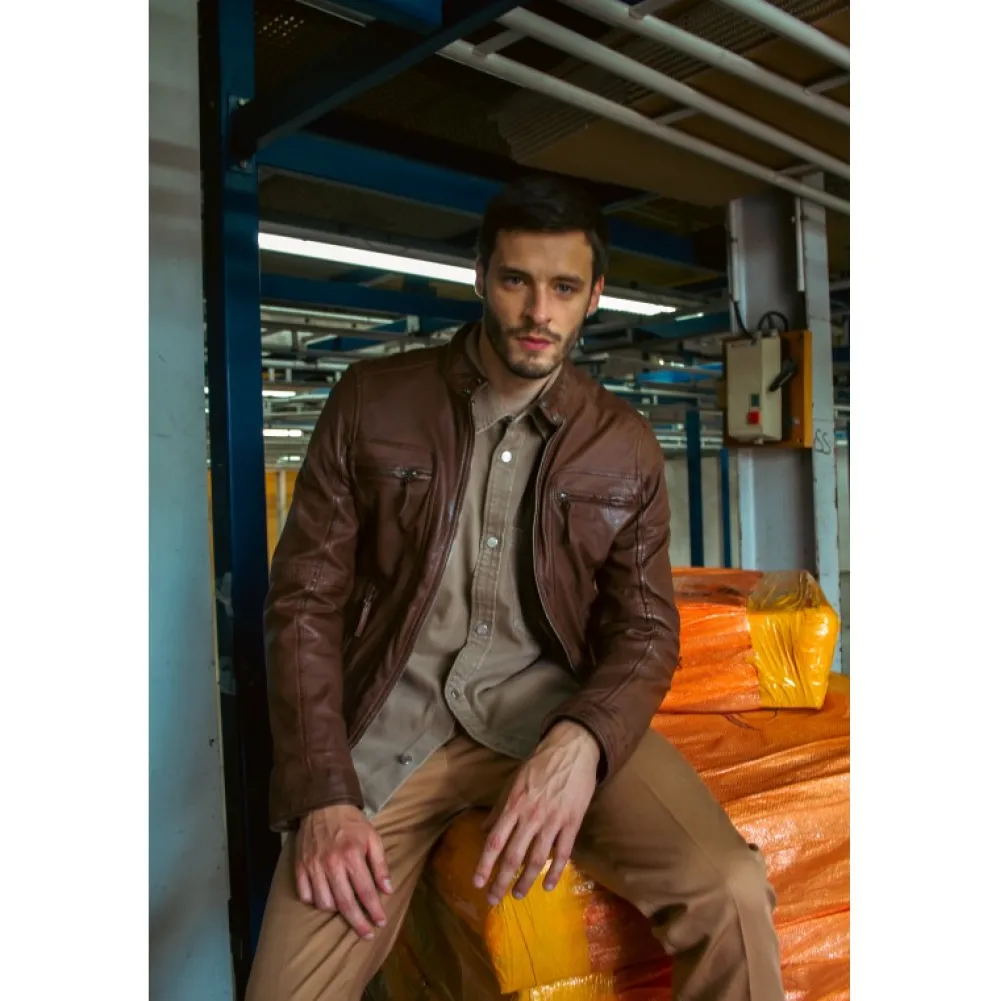 Casey Tobacco - Blouson En Cuir Veritable^OAKWOOD Cheap