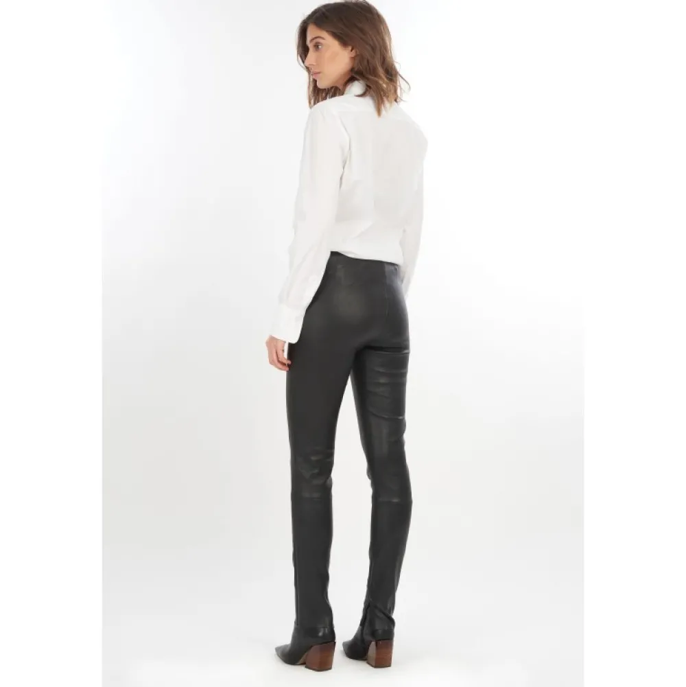 Celeste Noir - Pantalon Stretch En Cuir Veritable^OAKWOOD Discount