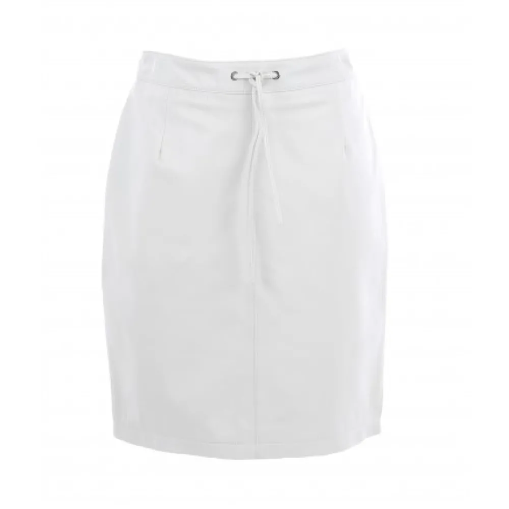 Celia Blanc - Jupe Droite Taille Haute En Cuir Veritable^OAKWOOD Shop