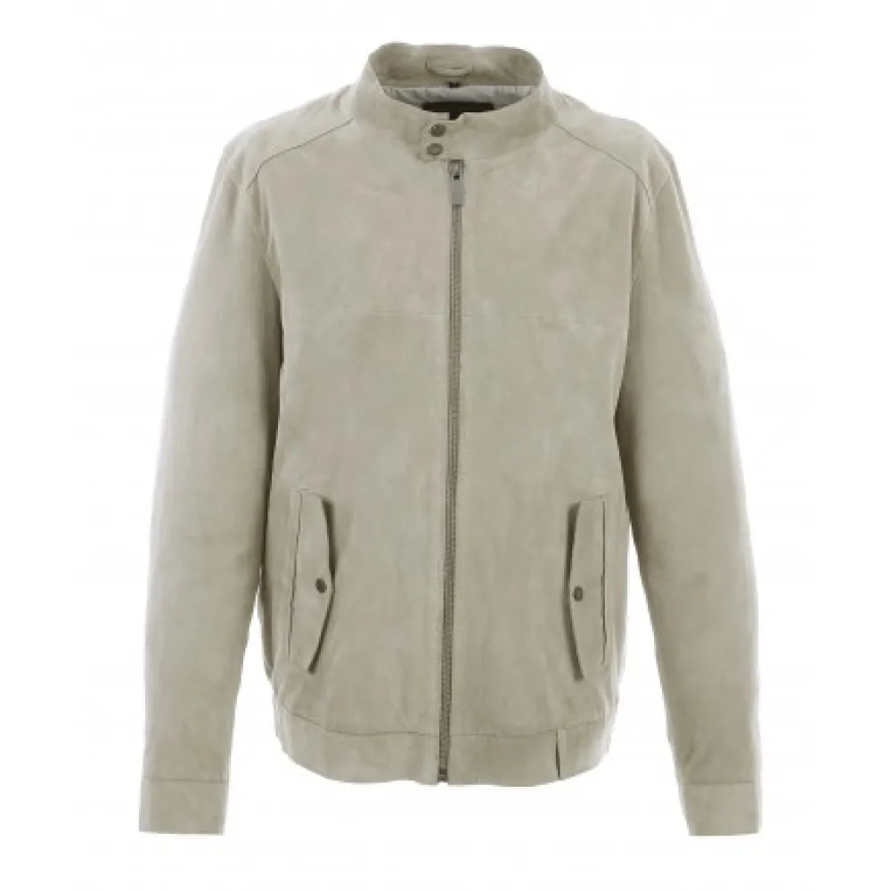 Chicago Yemen - Blouson Elegant En Cuir Veritable Col Mao A Pressions Et Ceinture Teddy^OAKWOOD Sale