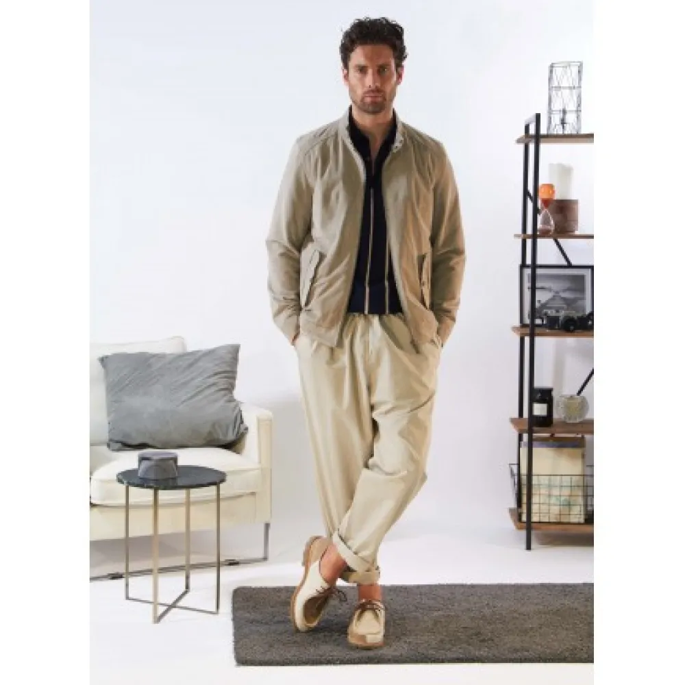 Chicago Yemen - Blouson Elegant En Cuir Veritable Col Mao A Pressions Et Ceinture Teddy^OAKWOOD Sale