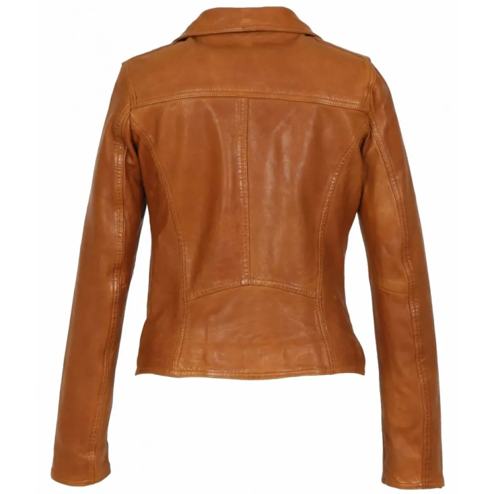 Clips Jaune Fonce- Blouson Asymetrique Epure En Cuir Veritable^OAKWOOD Best Sale