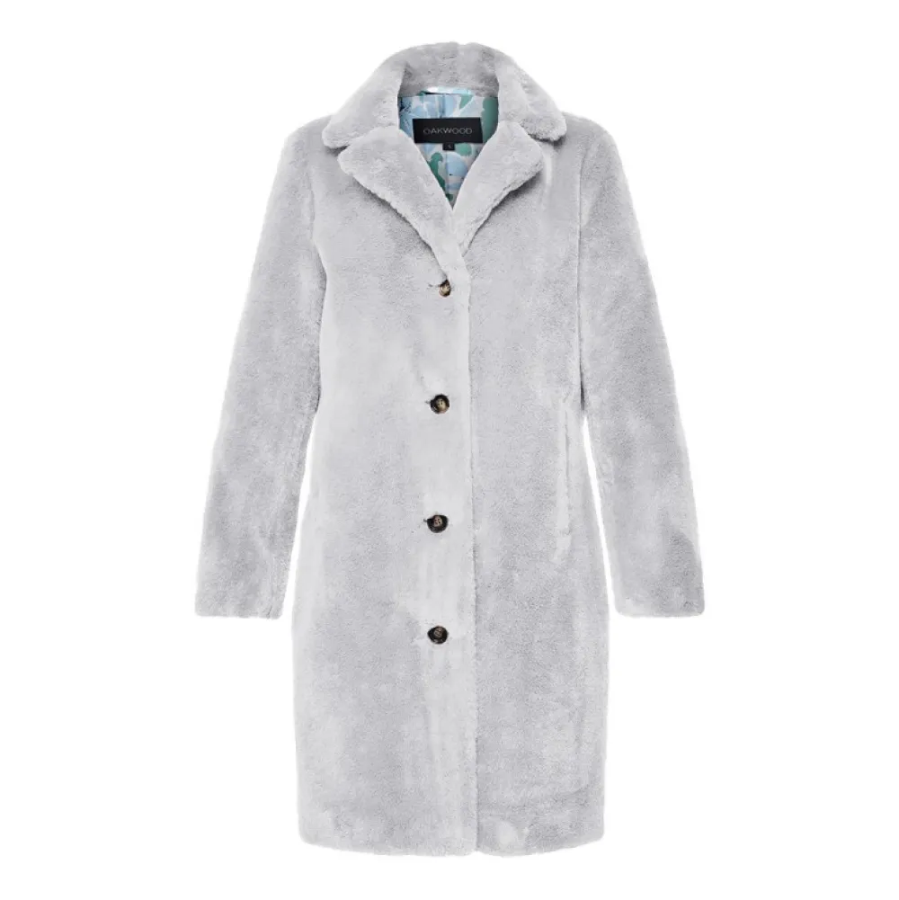 Cyber Gris Clair - Manteau Long En Fausse Fourrure^OAKWOOD Shop