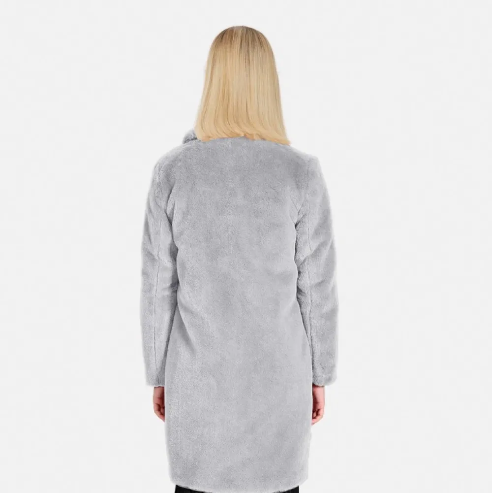 Cyber Gris Clair - Manteau Long En Fausse Fourrure^OAKWOOD Shop