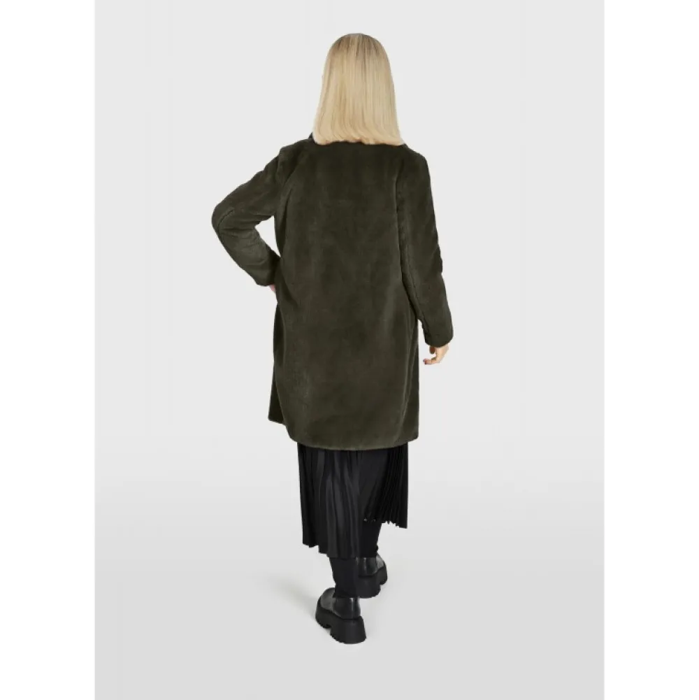 Cyber Kaki - Manteau Long En Fourrure Synthetique A Col Revers^OAKWOOD New