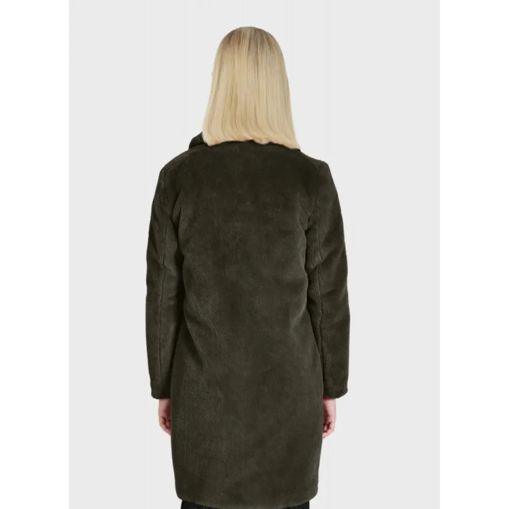 Cyber Kaki - Manteau Long En Fourrure Synthetique A Col Revers^OAKWOOD New