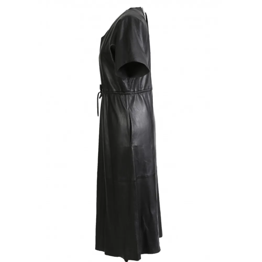 Dance Noir - Robe Fourreau En Cuir Veritable^OAKWOOD Store