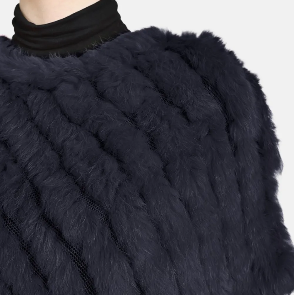 Davos Bleu Fonce - Poncho En Fourrure Veritable^OAKWOOD Flash Sale