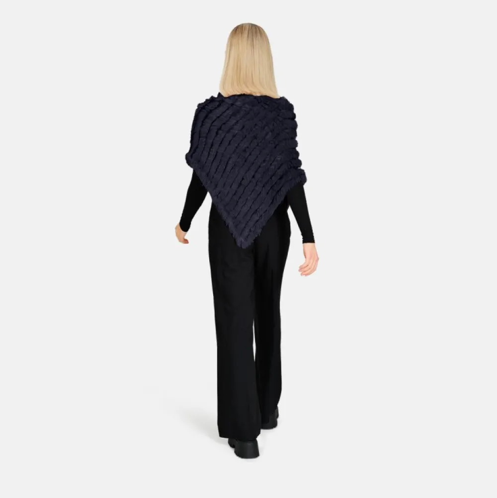Davos Bleu Fonce - Poncho En Fourrure Veritable^OAKWOOD Flash Sale