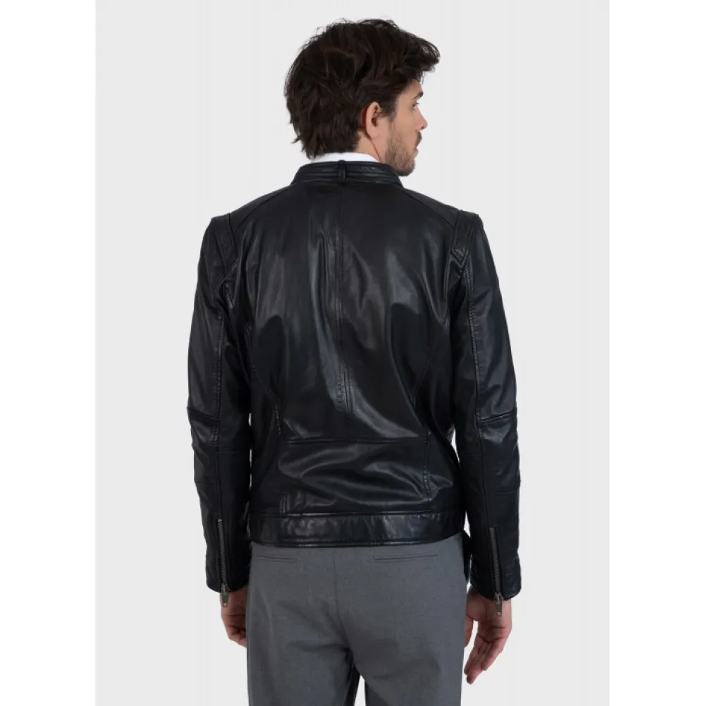 Dublin Noir - Blouson En Cuir Veritable Lisse^OAKWOOD Clearance