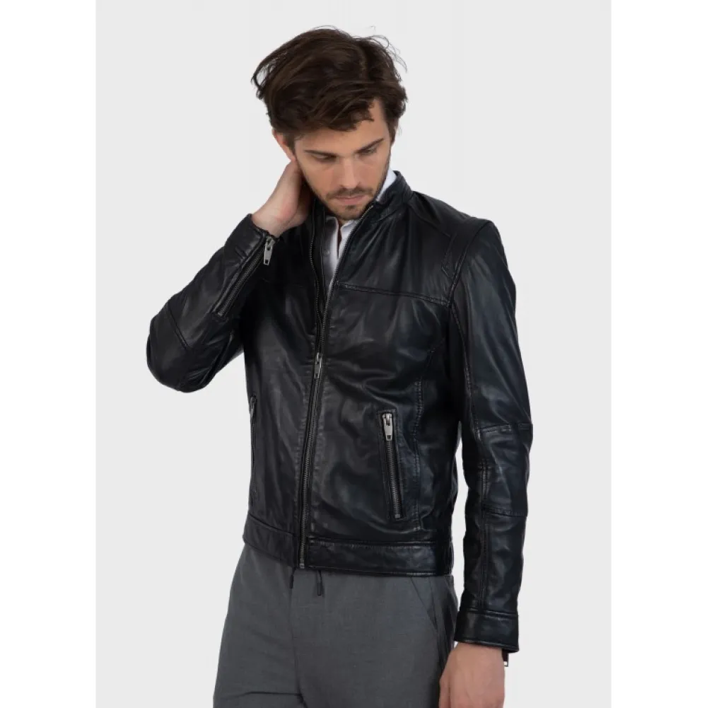 Dublin Noir - Blouson En Cuir Veritable Lisse^OAKWOOD Clearance