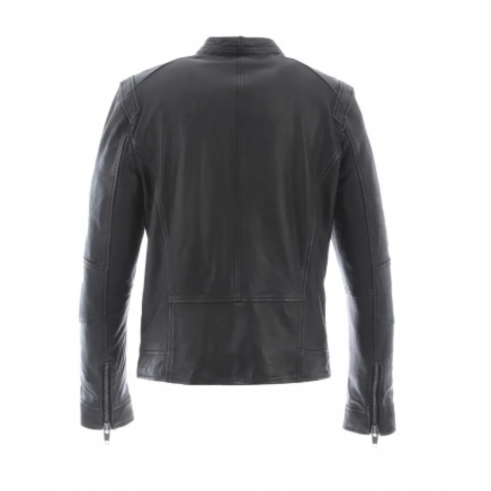 Dublin Noir - Blouson En Cuir Veritable Lisse^OAKWOOD Clearance
