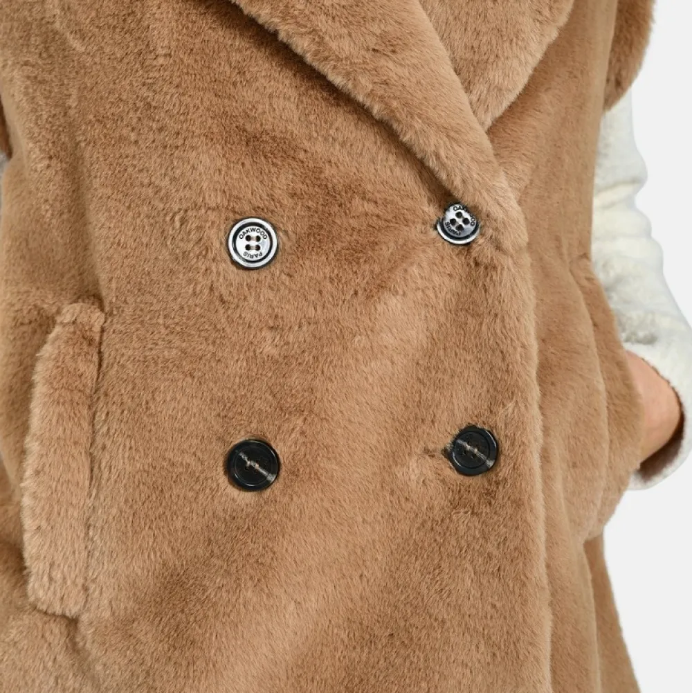 Edit Noisette - Gilet Sans Manche Fausse Fourrure^OAKWOOD Flash Sale