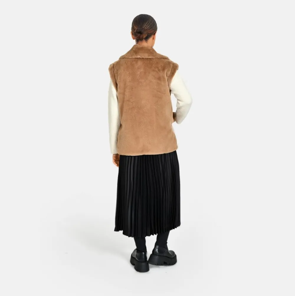 Edit Noisette - Gilet Sans Manche Fausse Fourrure^OAKWOOD Flash Sale