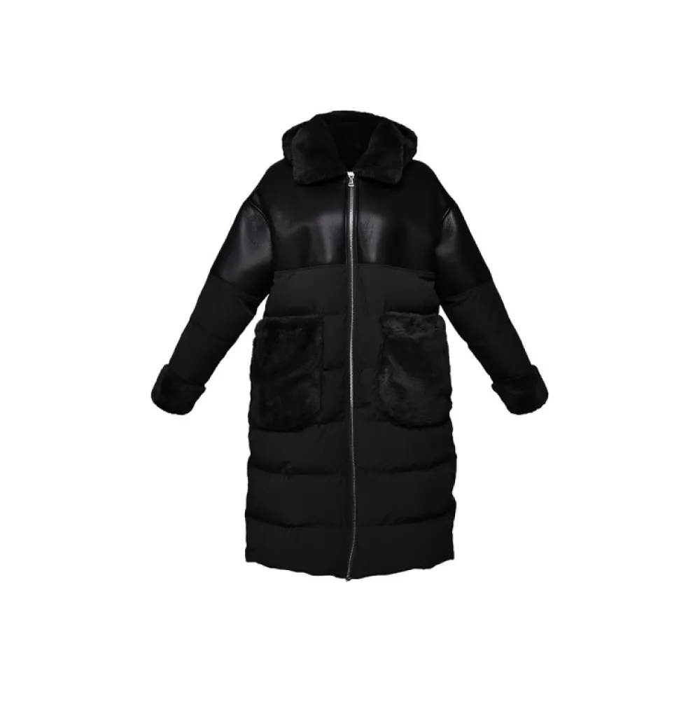 Ella Noir - Manteau Long En Fausse Fourrure / Nylon^OAKWOOD Online