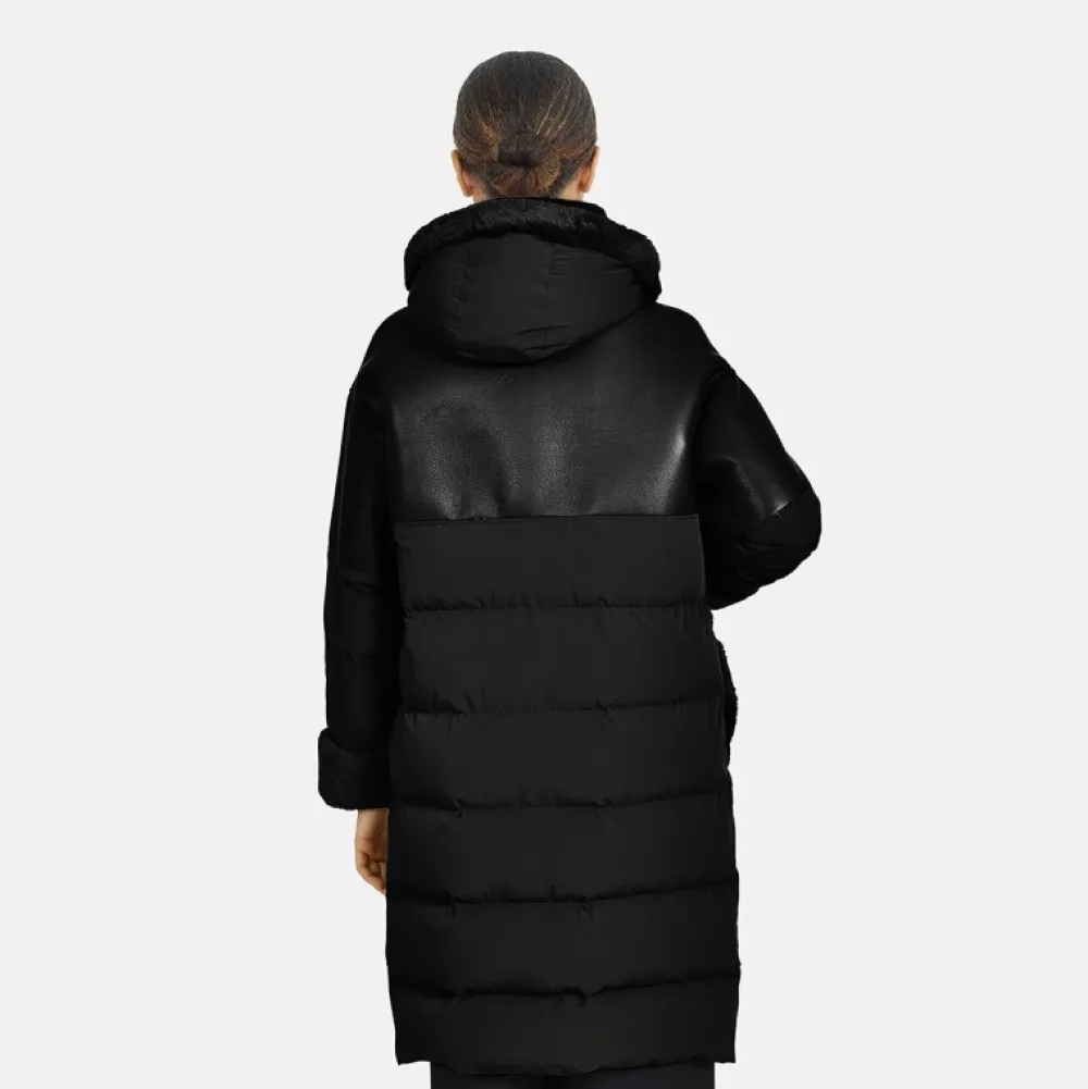 Ella Noir - Manteau Long En Fausse Fourrure / Nylon^OAKWOOD Online