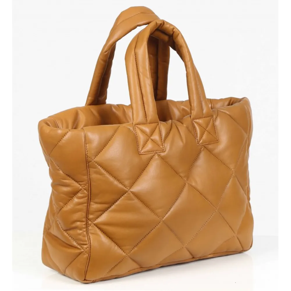 Except Jaune Fonce - Petit Sac Cabas En Cuir Veritable Matelasse^OAKWOOD New