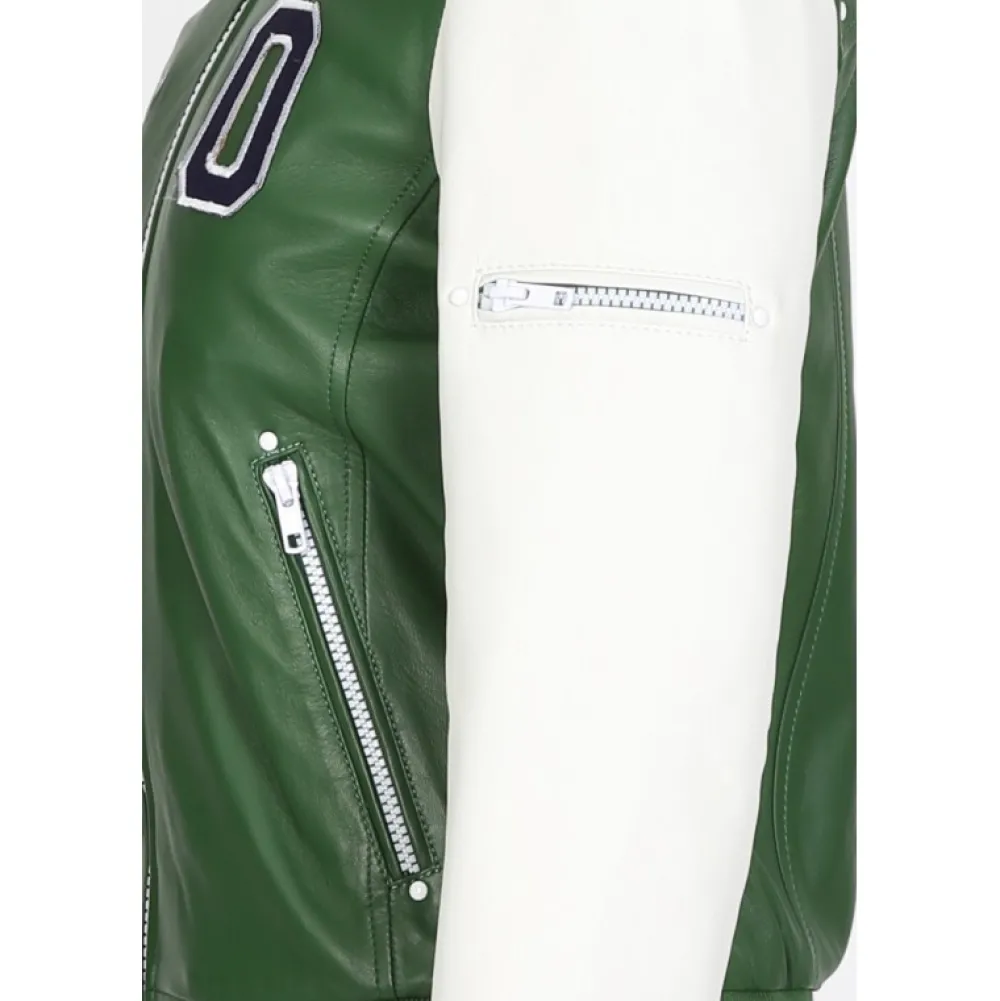 Flirt Bi Emeraude- Blouson Teddy Bi-Color En Cuir Veritable^OAKWOOD Flash Sale