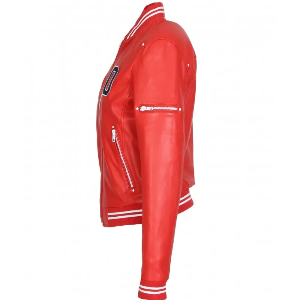 Flirt Rouge Fonce - Blouson Teddy En Cuir Veritable^OAKWOOD Sale