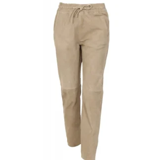 Gift Beige - Pantalon Jogpant Cuir Veritable Chevre Velours^OAKWOOD Best