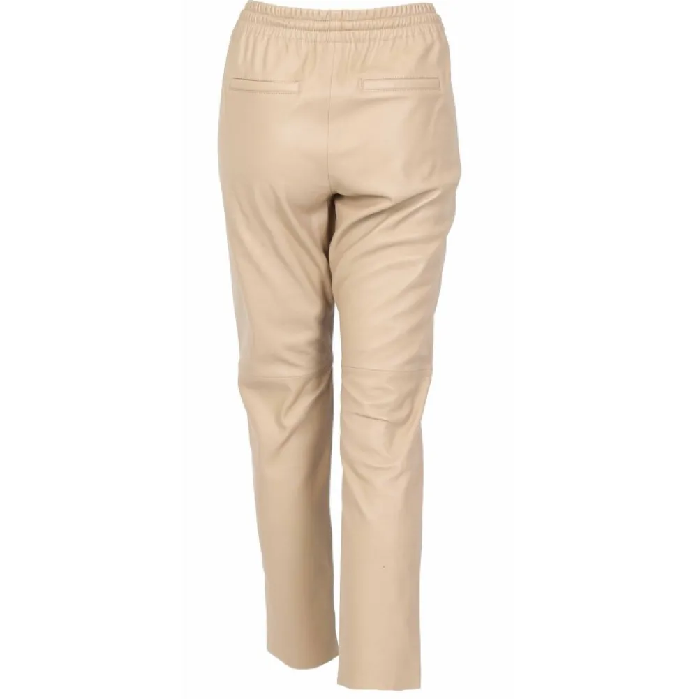 Gift Beige Fonce- Pantalon Jogpant Cuir Veritable^OAKWOOD Fashion