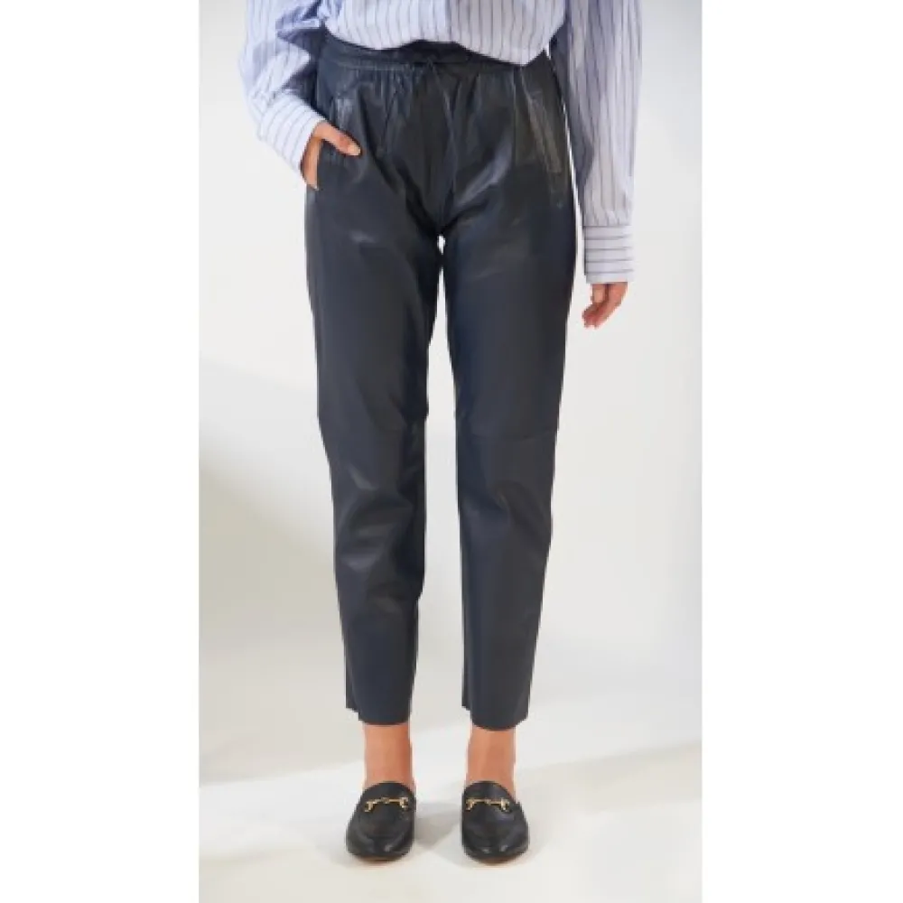 Gift Bleu Marine - Pantalon Jogpant Cuir Veritable^OAKWOOD Flash Sale