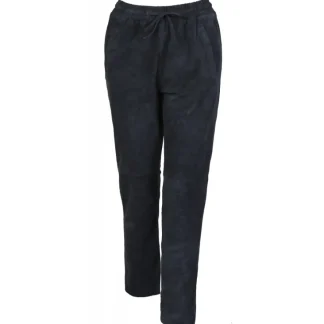 Gift Bleu Marine - Pantalon Jogpant Cuir Veritable Chevre Velours^OAKWOOD Shop