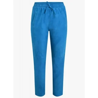 Gift Blue- Pantalon Jogpant Cuir Veritable Chevre Velours^OAKWOOD Cheap