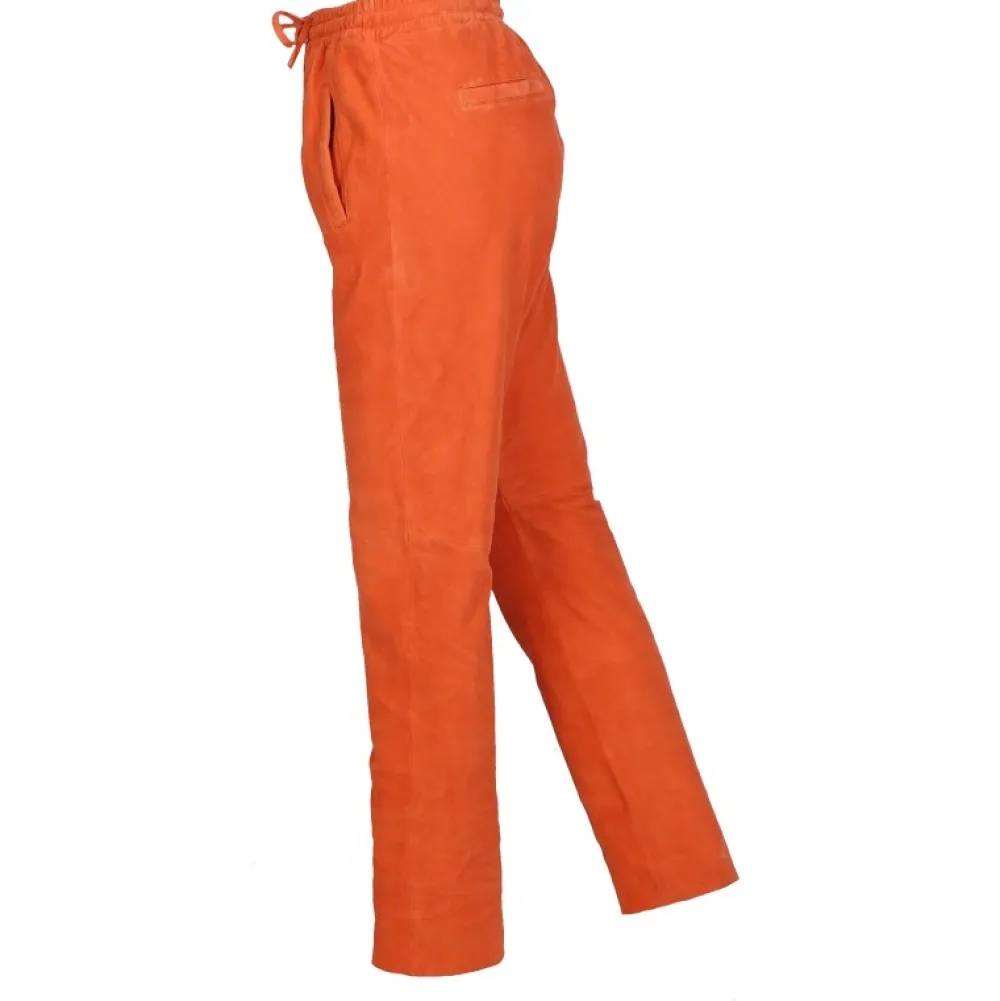 Gift Corail - Pantalon Jogpant Cuir Veritable Chevre Velours^OAKWOOD Store