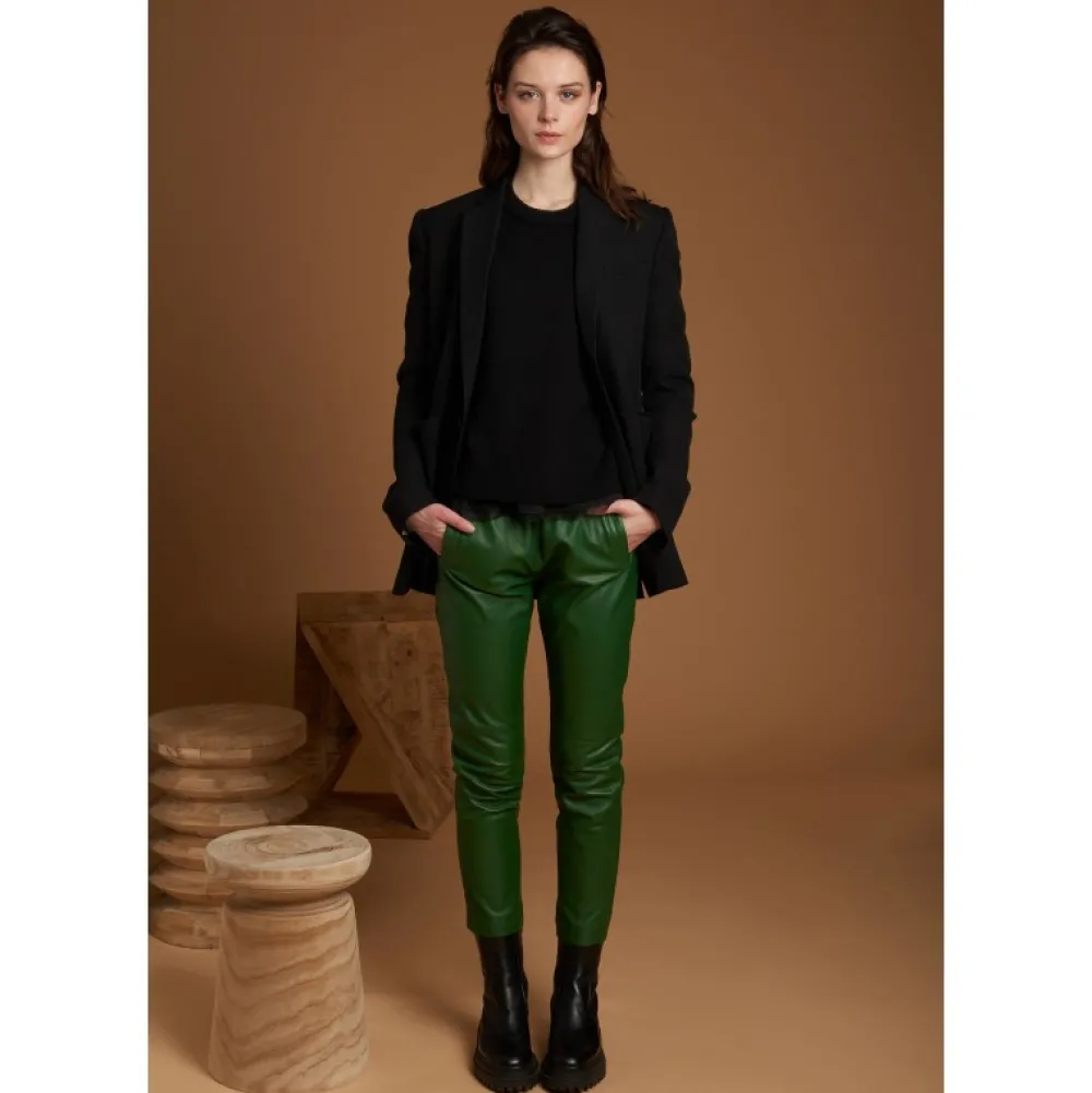 Gift Emeraude - Pantalon Jogpant Cuir Veritable^OAKWOOD Sale