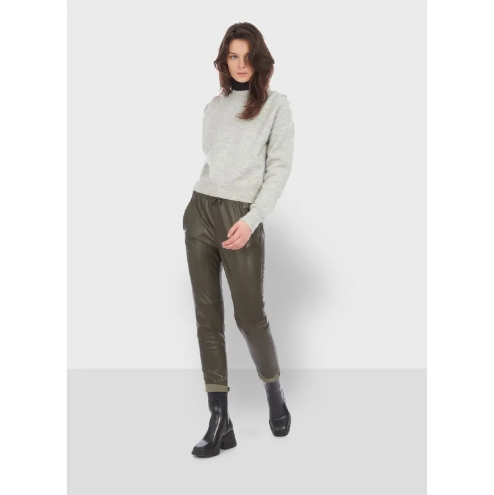 Gift Kaki Fonce - Pantalon Jogpant Cuir Veritable^OAKWOOD Outlet