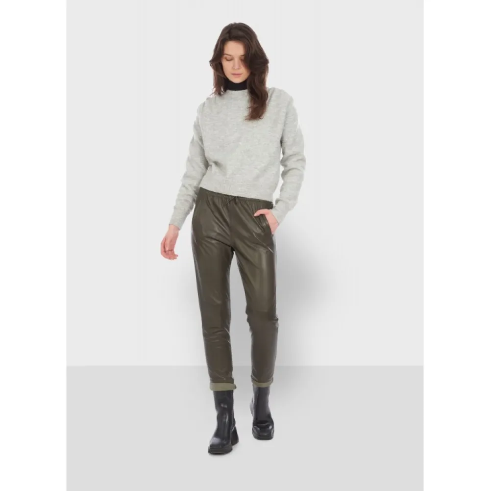 Gift Kaki Fonce - Pantalon Jogpant Cuir Veritable^OAKWOOD Outlet