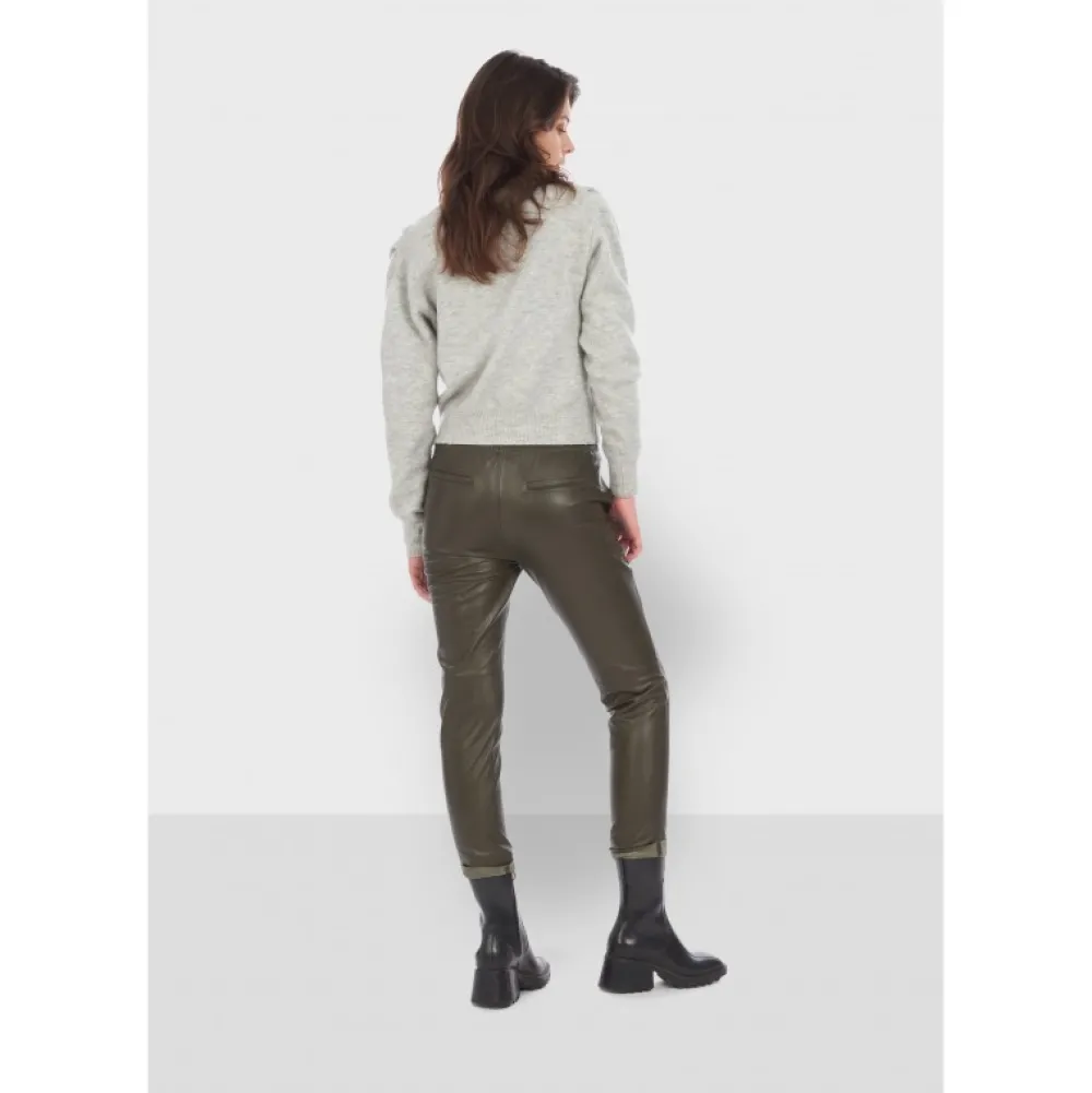 Gift Kaki Fonce - Pantalon Jogpant Cuir Veritable^OAKWOOD Outlet