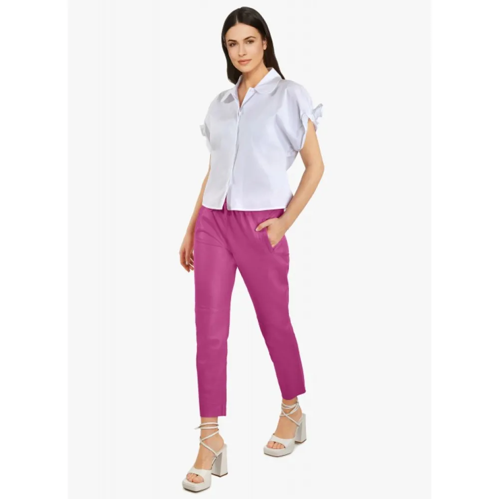 Gift Mauve - Pantalon Jogpant Cuir Veritable^OAKWOOD Store