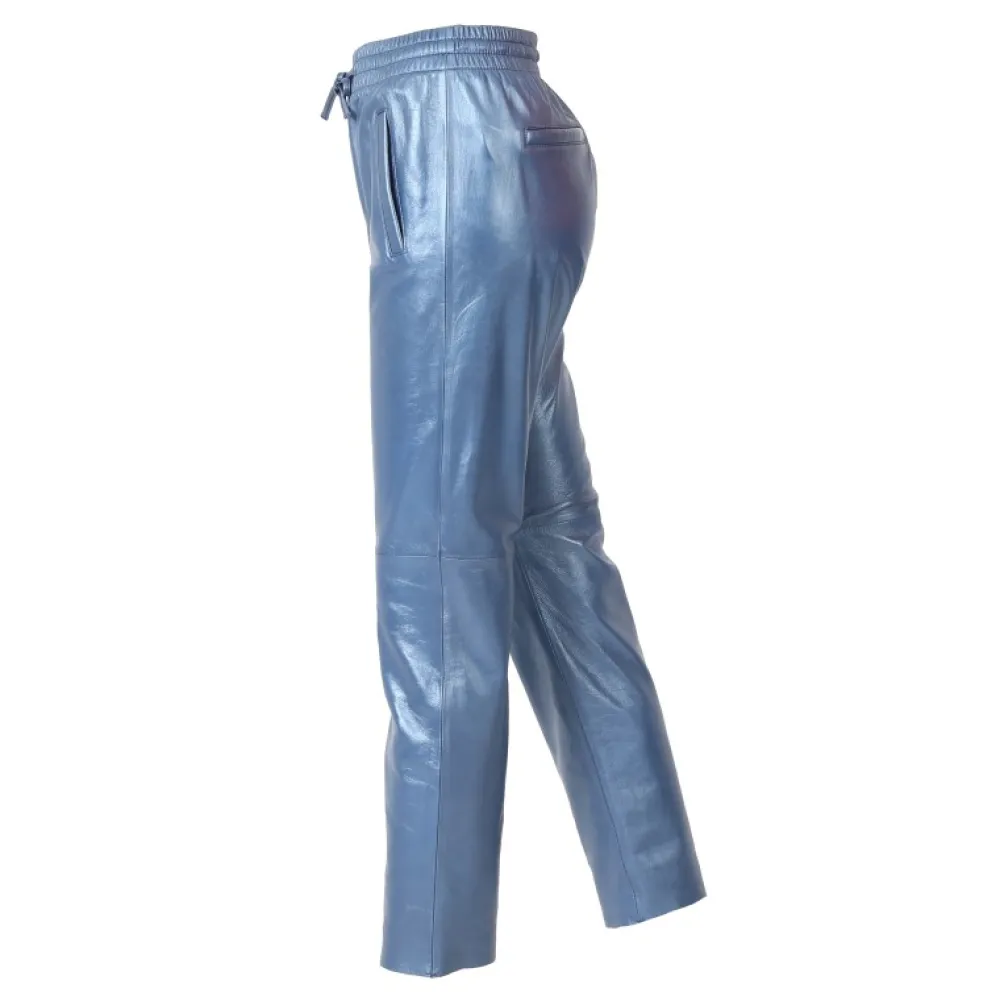 Gift Metal Cobalt - Pantalon Jogpant Cuir Veritable^OAKWOOD Shop