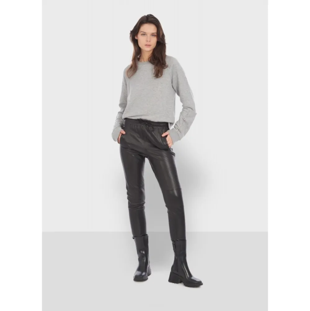 Gift Noir - Pantalon Jogpant Cuir Veritable^OAKWOOD New