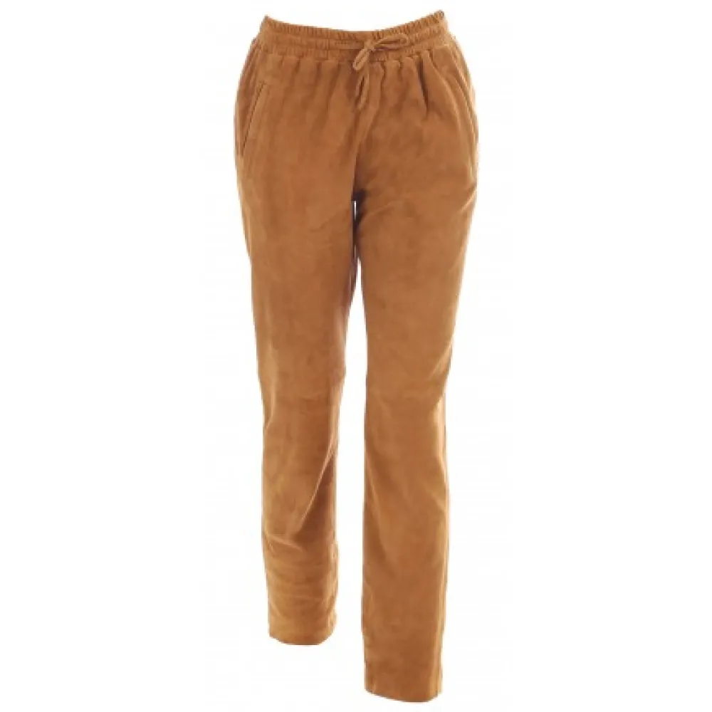 Gift Tan - Pantalon Jogpant Cuir Veritable Chevre Velours^OAKWOOD Sale