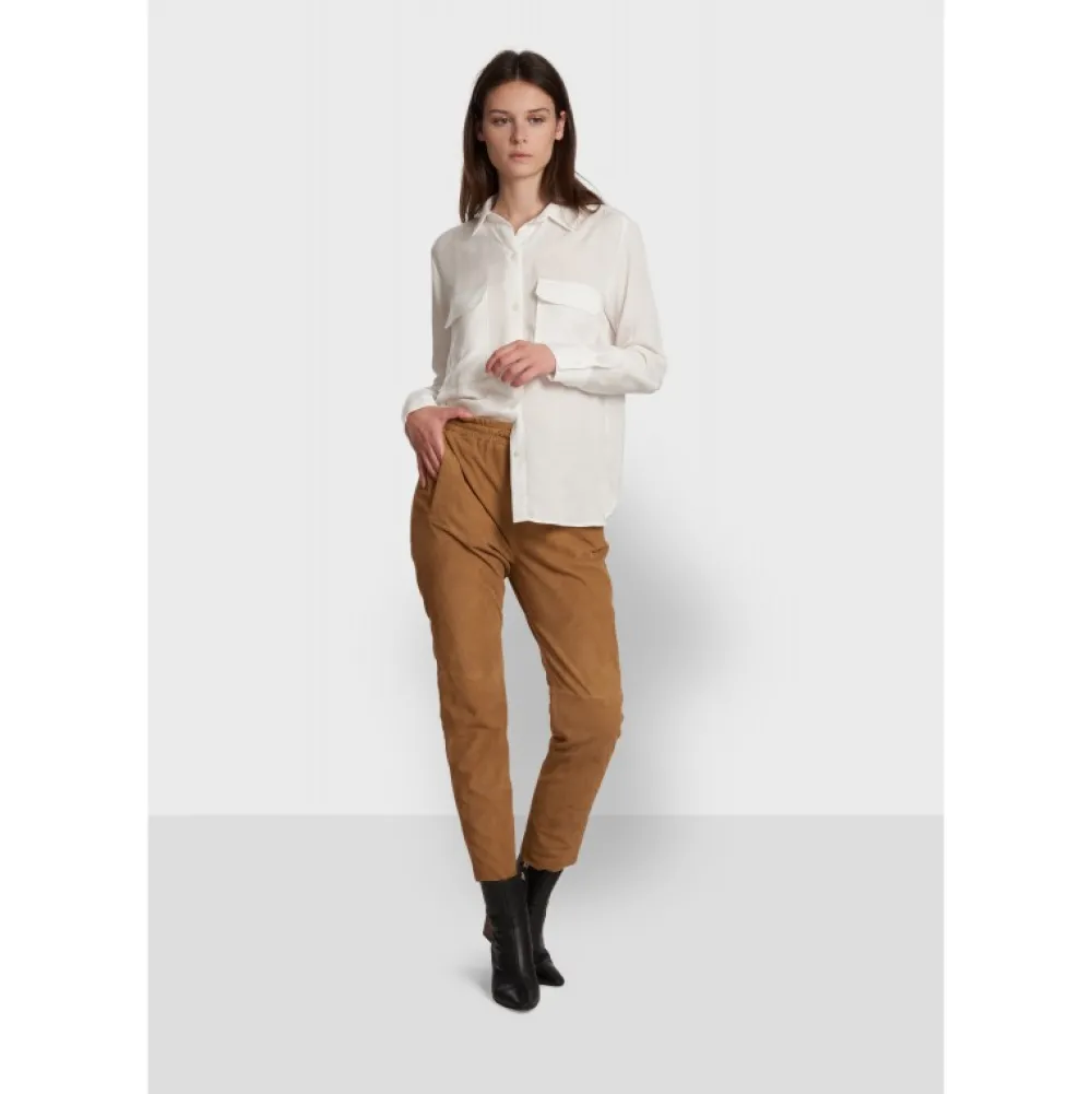 Gift Tan - Pantalon Jogpant Cuir Veritable Chevre Velours^OAKWOOD Sale