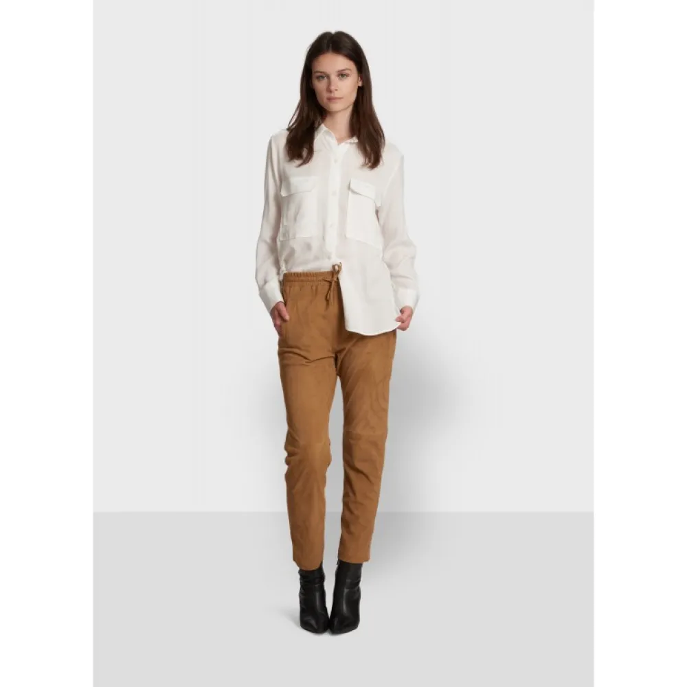 Gift Tan - Pantalon Jogpant Cuir Veritable Chevre Velours^OAKWOOD Sale