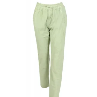 Gift Vert Clair - Pantalon Jogpant Cuir Veritable Chevre Velours^OAKWOOD Sale