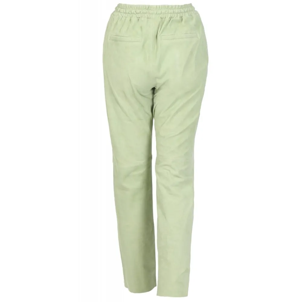 Gift Vert Clair - Pantalon Jogpant Cuir Veritable Chevre Velours^OAKWOOD Sale