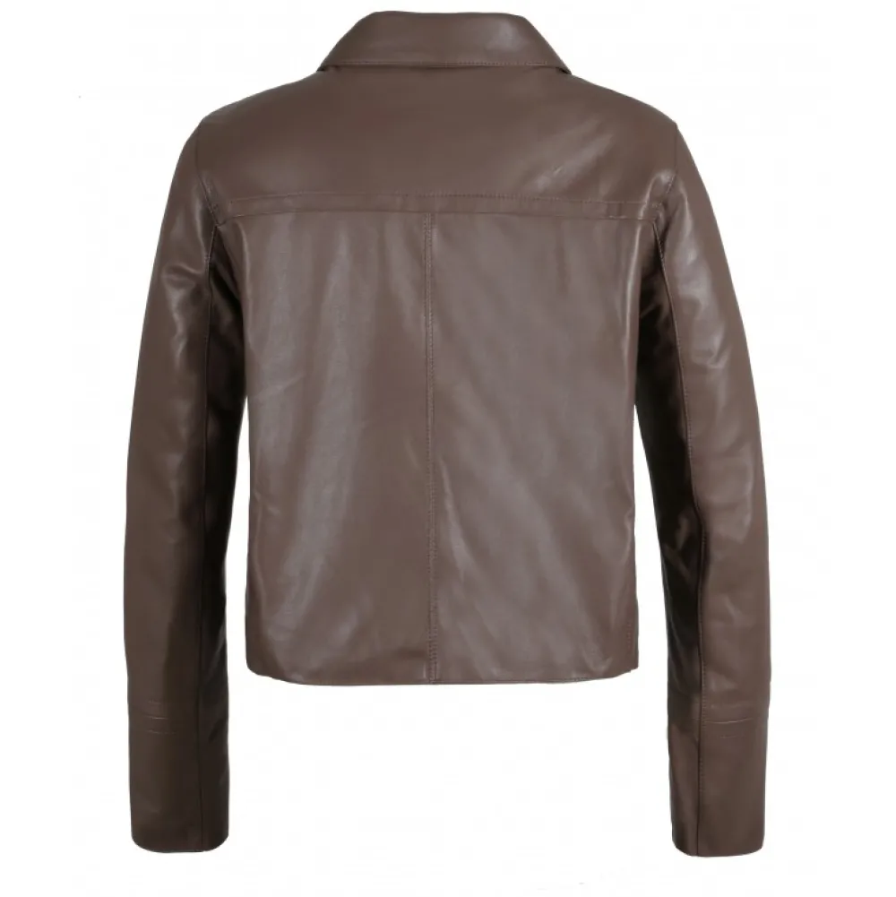 Grace Smoke - Veste Courte En Cuir Veritable^OAKWOOD Fashion